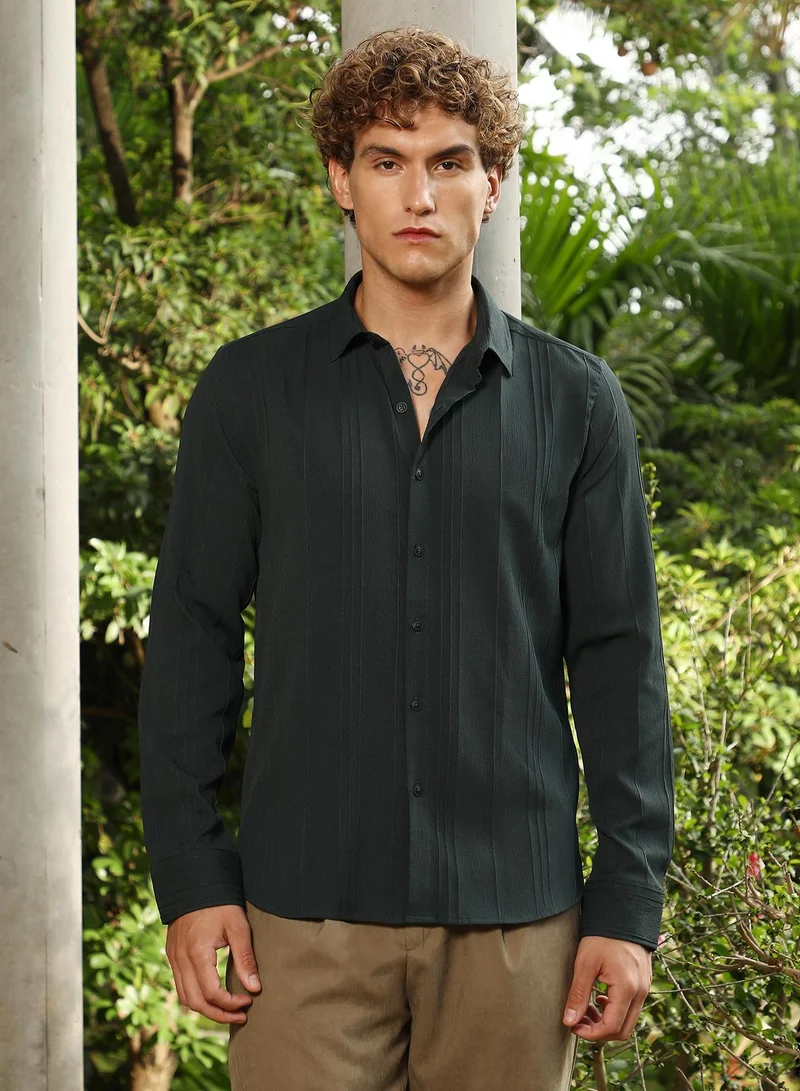 كامبوس سوترا قميص كامبس سوترا رجالي أخضر متعدد المسارات للاستخدام اليومي