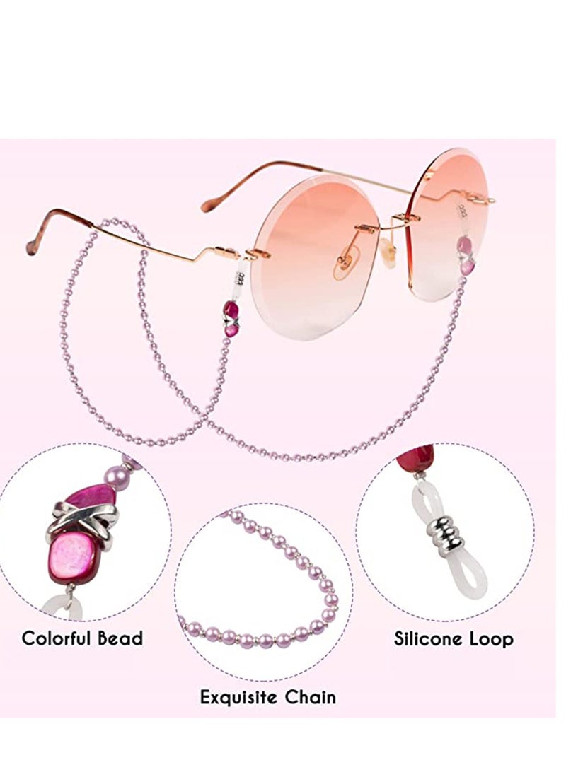 Elegant Pearl Eyeglass Chain, 2PCS Anti-Lost Sunglasses Lanyard for Women and Girls, Stylish Hook and Loop Closure, Perfect for Reading Glasses and Myopic Eyewear - Image 4