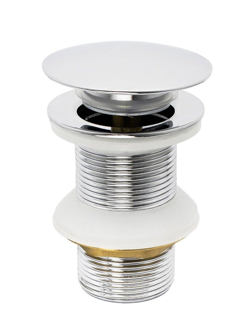 Pop Up Basin Plug - Solid Brass Click Clack Sink Waste Drainer, Universal G 1-1/4 Connection for All Standard Wash Basins, Sinks, Vanity - Image 1