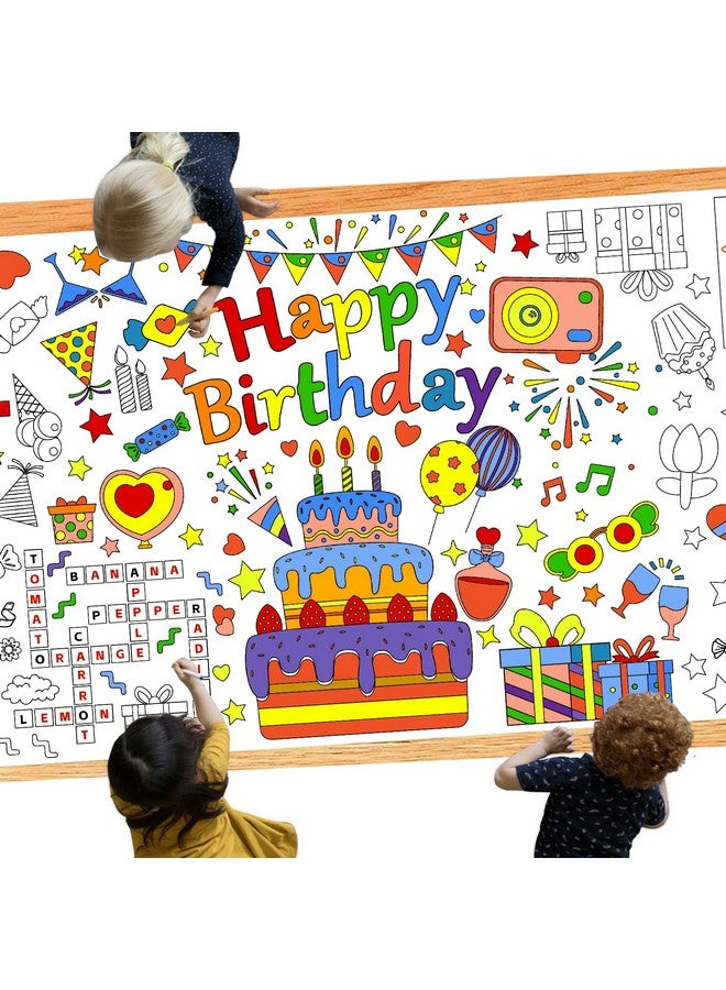 ملصق تلوين عملاق لعيد الميلاد السعيد، مفرش طاولة كبير لتلوين عيد الميلاد، غطاء طاولة ورقي لعيد الميلاد السعيد، ملصق نشاط عيد الميلاد للأولاد والبنات، أنشطة الفصل الدراسي في المنزل - Image 1