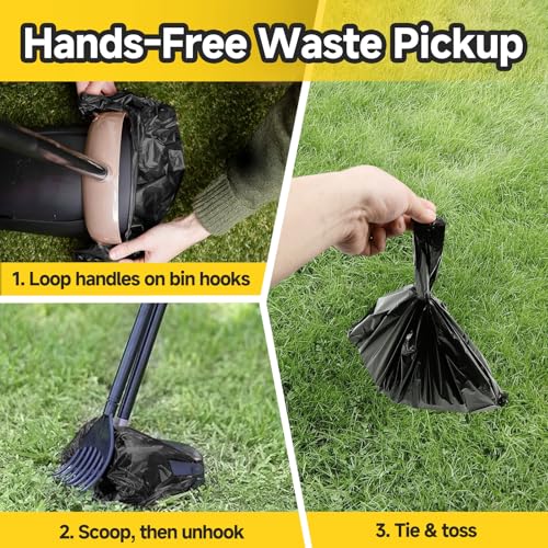 Eiszhjk 60 Count Pooper Scooper Bags Compatible with Arm and Hammer, Dog Waste Bags with Easy-Tie Handles, Extra Thick with No-Leakage Pet Poop Bag for Swivel Bin and Rake, Multi-Use (Only Dog Poop Bags) - Image 5