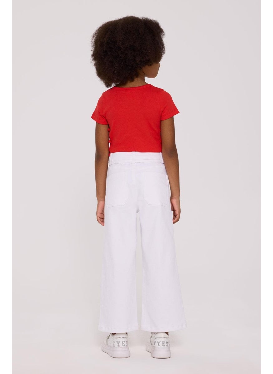 Tyess Basic Girl White Trousers  - Image 4