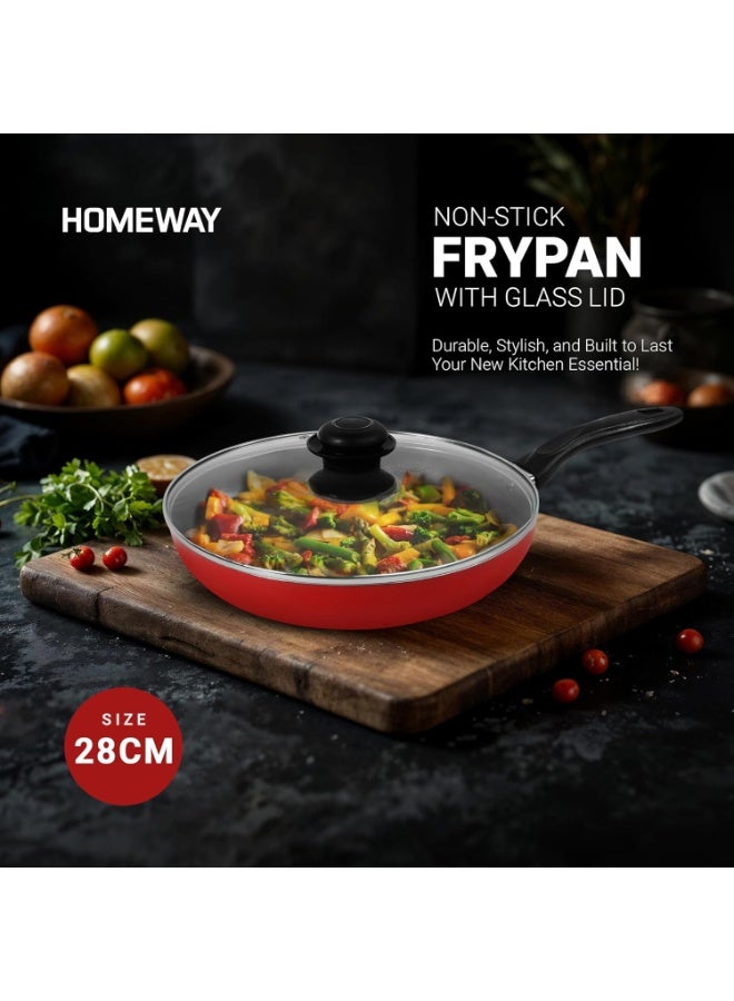 هومواي هوم واي - مقلاة 28 سم / مقلاة بغطاء - HW-1102-FP28 - Image 2