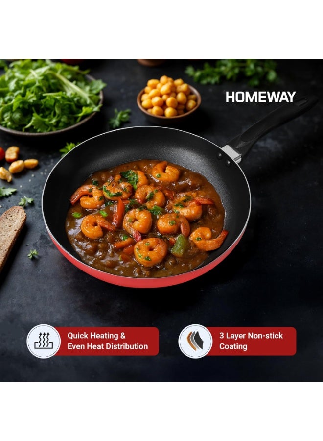 هومواي هوم واي - مقلاة 28 سم / مقلاة بغطاء - HW-1102-FP28 - Image 3