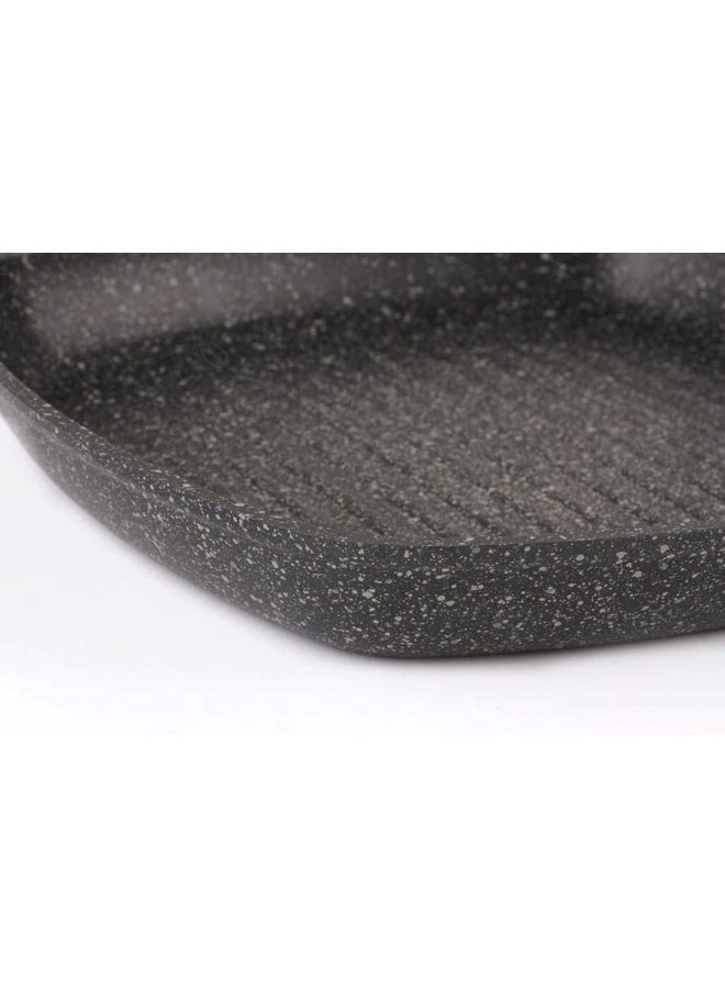 Falez Non Stick Granite Grill Pan, 28 cm Diameter, Black - Image 3