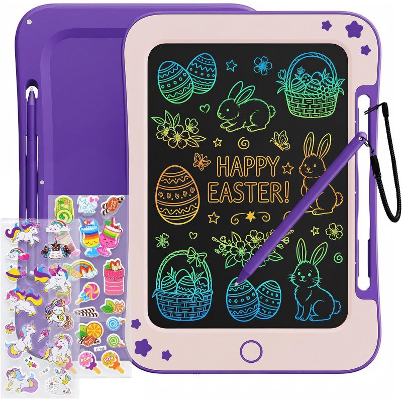 TEKFUN 85Inch LCD Writing Tablet for Kids Doodle Board with Stickers Drawing Tablet Gift for 36 Year Old Girls and Boys Purple - Image 2