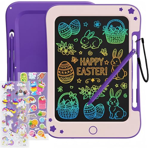 TEKFUN 85Inch LCD Writing Tablet for Kids Doodle Board with Stickers Drawing Tablet Gift for 36 Year Old Girls and Boys Purple - Image 1