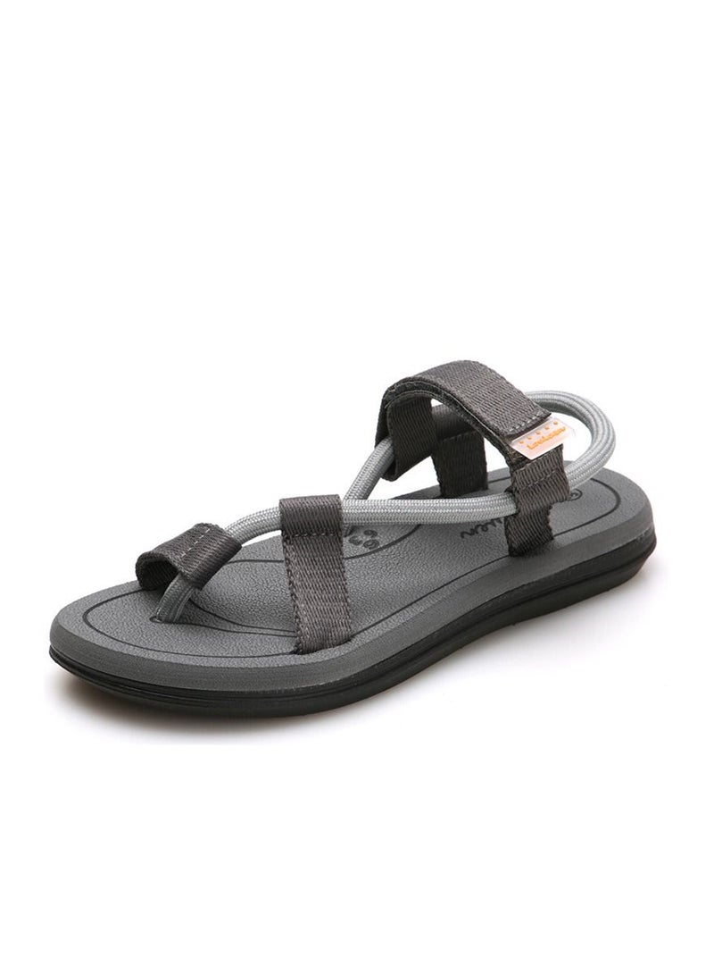 Loquat Men/women's Beach Sandals Clip On Vietnamese Slippers Grey - Image 1