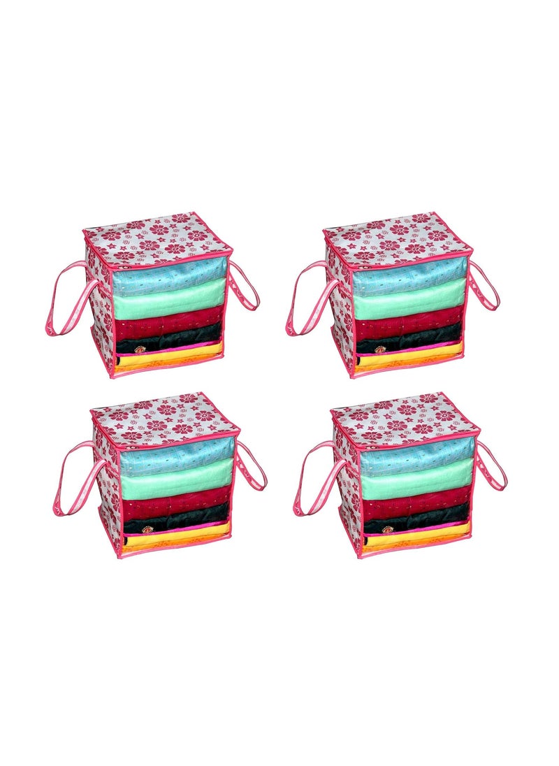 AI ANKIT INTERNATIONAL ANKIT INTERNATIONAL Garments Protector Saree cover Clothes Storage Bag with Dust Protection Front Clear window Zip Closure for MultiPurpose Clothing Storage Bag Pack of 1 SIZE 15 x 15 x 12 Inches AIPFBOXPK04  - Image 1