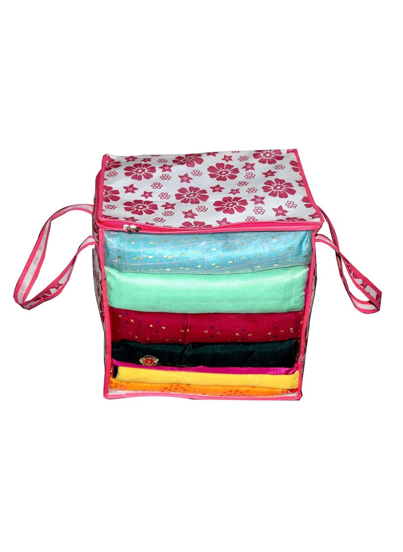 AI ANKIT INTERNATIONAL ANKIT INTERNATIONAL Garments Protector Saree cover Clothes Storage Bag with Dust Protection Front Clear window Zip Closure for MultiPurpose Clothing Storage Bag Pack of 1 SIZE 15 x 15 x 12 Inches AIPFBOXPK04  - Image 2