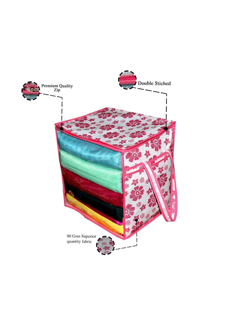 AI ANKIT INTERNATIONAL ANKIT INTERNATIONAL Garments Protector Saree cover Clothes Storage Bag with Dust Protection Front Clear window Zip Closure for MultiPurpose Clothing Storage Bag Pack of 1 SIZE 15 x 15 x 12 Inches AIPFBOXPK04  - Image 3