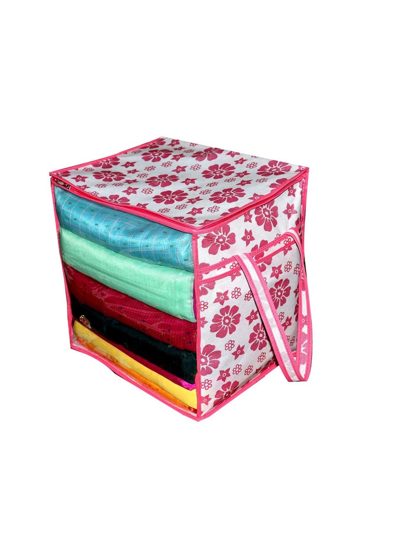 AI ANKIT INTERNATIONAL ANKIT INTERNATIONAL Garments Protector Saree cover Clothes Storage Bag with Dust Protection Front Clear window Zip Closure for MultiPurpose Clothing Storage Bag Pack of 1 SIZE 15 x 15 x 12 Inches AIPFBOXPK04  - Image 4