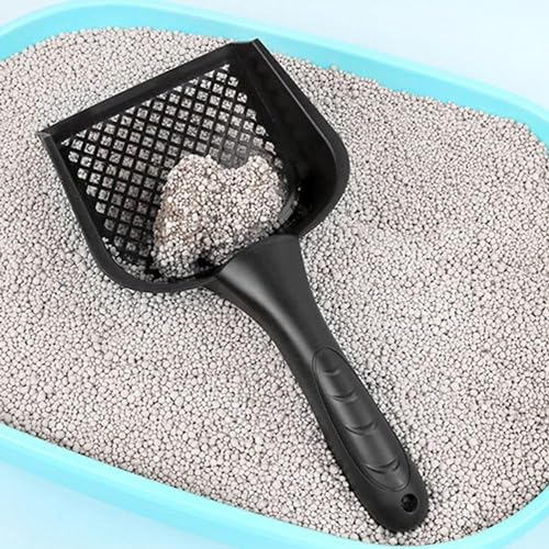 AUGEN Large Fine Hole Cat Litter Scoop - Efficient Long-Handled Tool for Easy Pet Waste Cleanup (Black) - Image 3