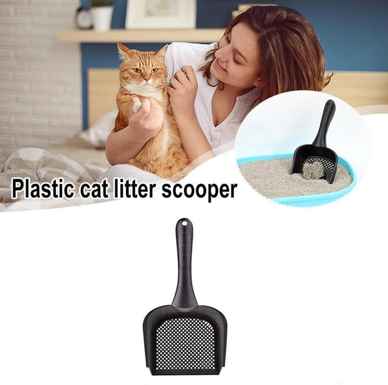 AUGEN Large Fine Hole Cat Litter Scoop - Efficient Long-Handled Tool for Easy Pet Waste Cleanup (Black) - Image 4