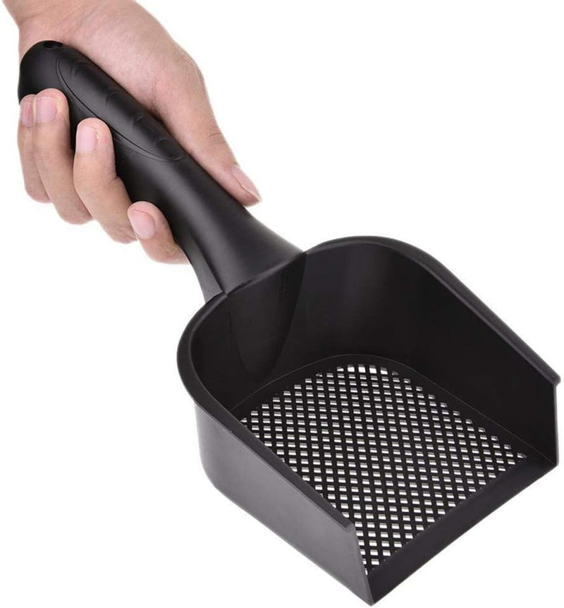AUGEN Large Fine Hole Cat Litter Scoop - Efficient Long-Handled Tool for Easy Pet Waste Cleanup (Black) - Image 2