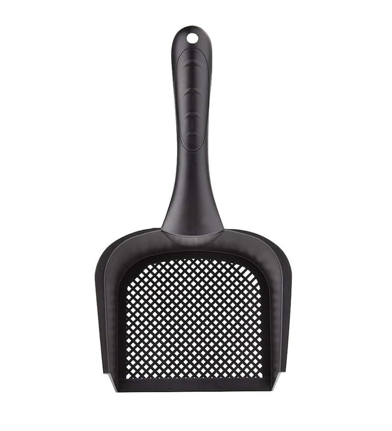 AUGEN Large Fine Hole Cat Litter Scoop - Efficient Long-Handled Tool for Easy Pet Waste Cleanup (Black) - Image 1