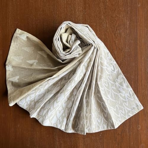 Oak & Lily Set of 3 Kitchen Napkins | Dish Towels | 100% Cotton | Premium European Quality | Washable, Large Size (40 * 60cm) Kitchen Cloth for Roti, Cleaning, Drying, Wiping | Beige Heart Print - Image 3