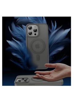 YoYoTech iPhone 15 Pro Matte Finish Magnetic Case [Compatible with MagSafe] [14 FT Drop Protection] Matte Translucent Back Full Protection Cover Natural Grey Titanium  - Image 5