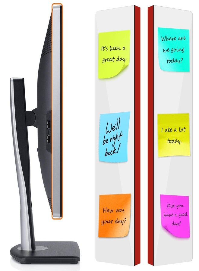 FaitAtten 2-Pack Frameless Monitor Sticky Note Boards - Screen Memo Board for Edgeless Monitors, Decorative Computer Transparent Side Panels, Home Office Computer Memo Holder - Image 1