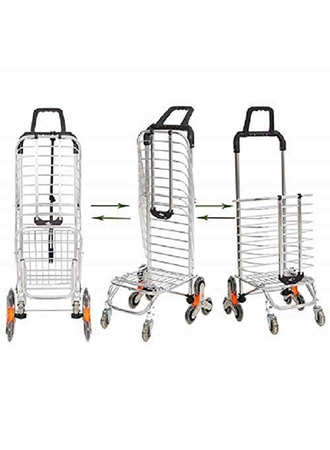 Kavid Shopping Cart Small Trailer Trolley Portable Folding Cart Aluminum Trolley with 8 Wheels - Image 4