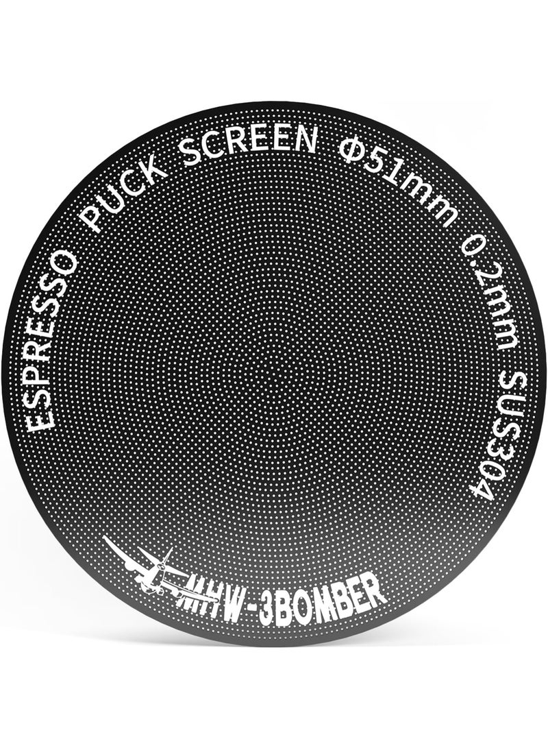ام اتش دابيلو - ثري بومبار MHW-3BOMBER Ultra Thin 0.2mm Espresso Puck Screen Metal Coffee Filter Reusable Espresso Filters 51mm FG5640-OS - Image 1