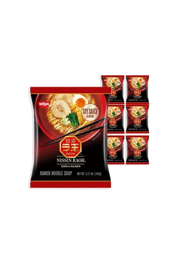 Nissin RAOH Ramen Noodle Soup Soy Sauce 377 Ounce Pack of 6 - Image 1