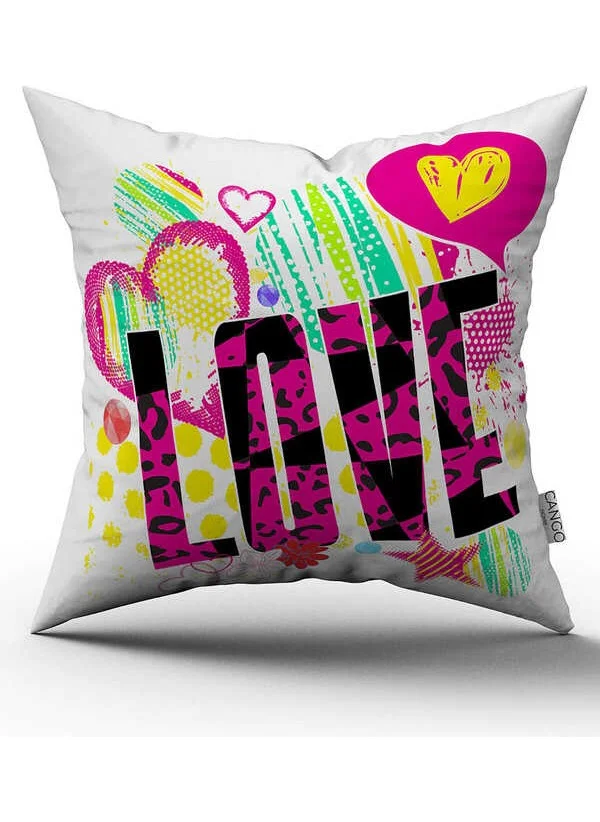 Cango Home Double Sided White Black Love Written Digital Print Throw Pillow Case - CGH451-CT