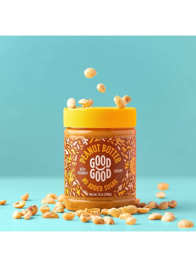 GOOD GOOD Creamy Peanut Butter Keto Friendly - Low Carb & No Added Sugars - Vegan - No Palm Oil or Preservatives - Non-GMO - 12 oz / 340g (Pack of 1) - Image 5