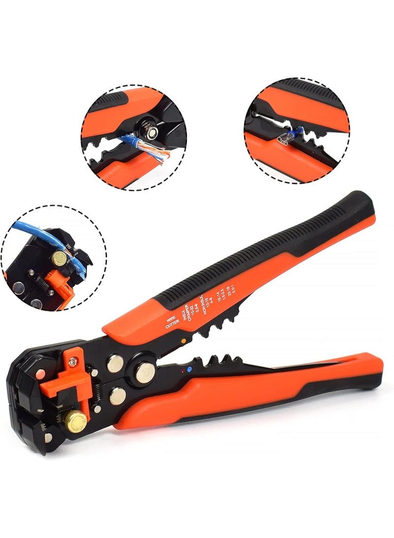 GGOOT Cable Wire Stripper Cutter Crimper Automatic Multifunctional Crimping Stripping Plier Tools Electric Hand Tool hardware tools (Color : Orange)  - Image 4