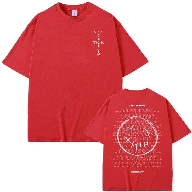 [European Cotton T] Limited Cactus Jack Tshirt Male Pure T-Shirt - Image 1