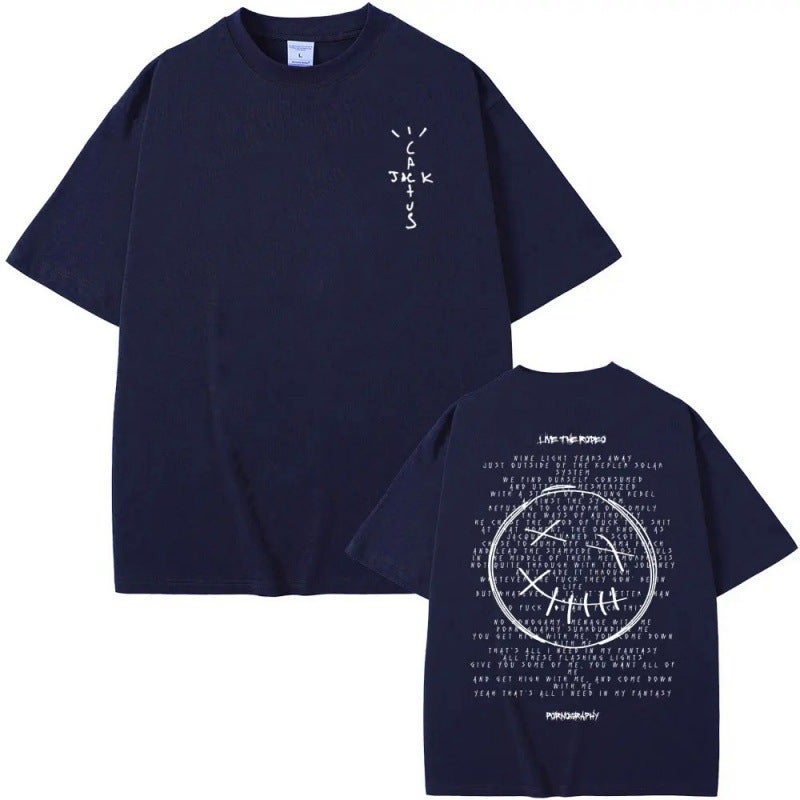 [European Cotton T] Limited Cactus Jack Tshirt Male Pure T-Shirt - Image 5