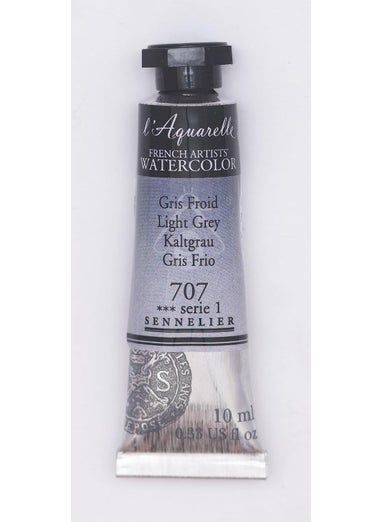 SENNELIER Sennelier lAquarelle French Artists Watercolour 10 ML Black/White/Grey (Light Grey)  - Image 2