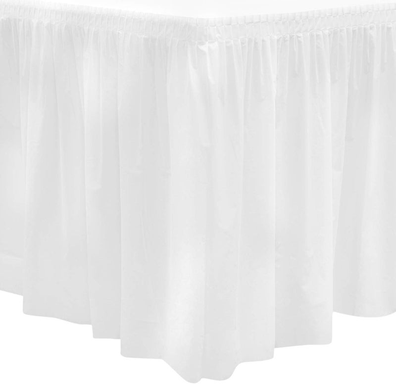 Party Essentials Plastic Table Skirt, 2-Count, 29" W x 8' (96") L, White - Image 1