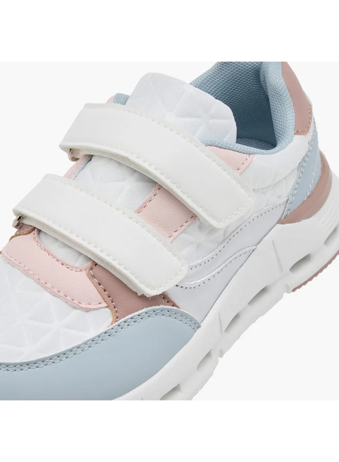 Little Missy Girls Panelled Sneakers with Hook and Loop Closure