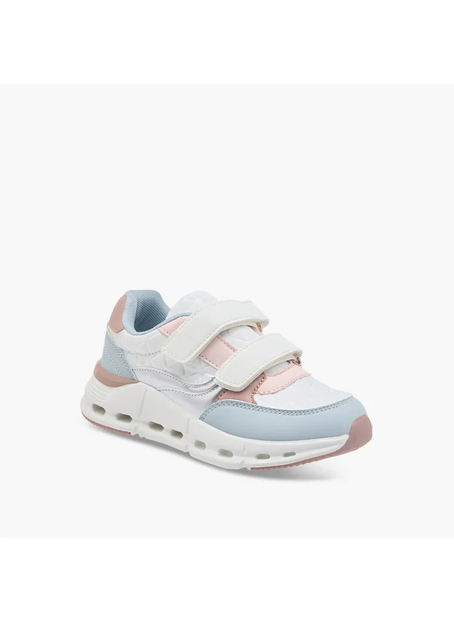 ميسي الصغيرة Girls Panelled Sneakers with Hook and Loop Closure