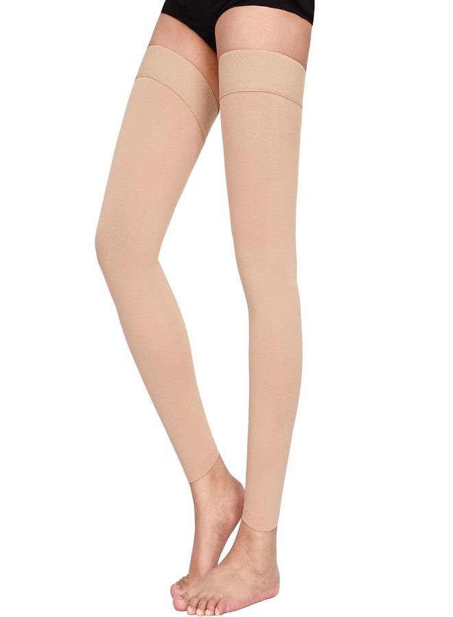 Athbavib Thigh High Compression Stockings Footless, 15-20mmHg Footless Compression Socks for Men & Women-Ideal for Athletic, Medical, Travel Use - Image 1