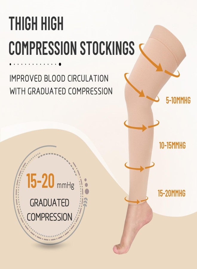 Athbavib Thigh High Compression Stockings Footless, 15-20mmHg Footless Compression Socks for Men & Women-Ideal for Athletic, Medical, Travel Use - Image 4