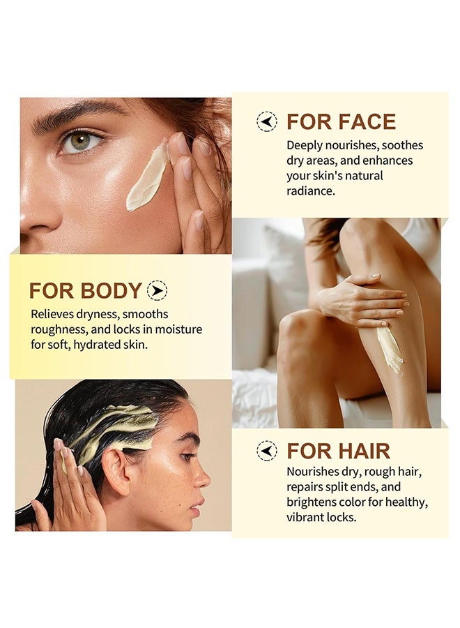  اوساورا زبدة الشيا الخام وغير المكررة زبدة الشيا الطبيعية النقية الخام غير المكررة للوجه والجسم وترطيب الشعر المرطبة والمغذية والمهدئة لعمل غسول وصابون مرطب للشفاه مرطب - 120 جم - Image 2