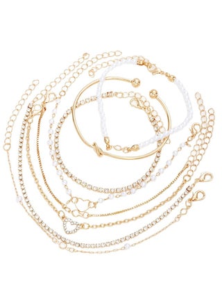 Gold Color Alloy Bracelet Set 8-Piece Adjustable Designs - pzsku/Z9552A9B244659738326EZ/45/1750935257/a77a0adc-0c48-4798-bbc0-60053f2939cf