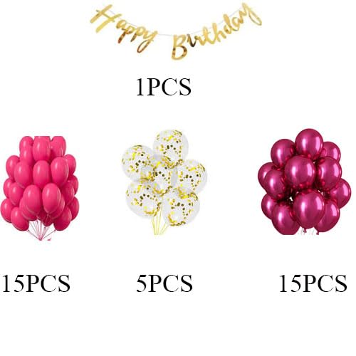 SOI Birthday Decoration Items For Girls - 36Pcs Balloons For Birthday Decorations | Pink Birthday Decorations Items | Birthday Decorations Kit | Pink Theme Birthday Decorations - Image 2