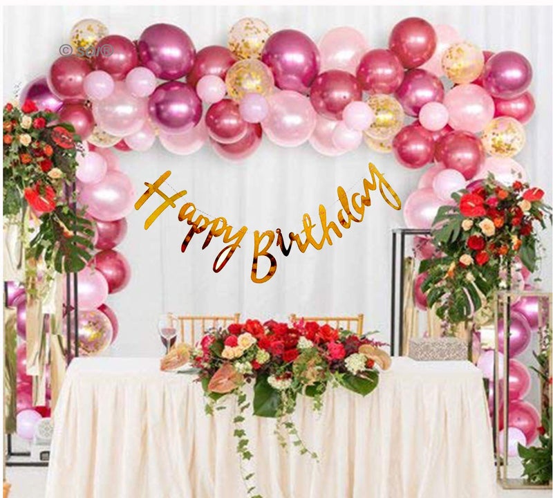 SOI Birthday Decoration Items For Girls - 36Pcs Balloons For Birthday Decorations | Pink Birthday Decorations Items | Birthday Decorations Kit | Pink Theme Birthday Decorations - Image 1