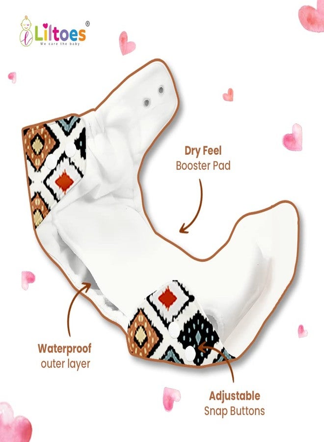 Liltoes CLOTH DIAPER COMBO OF 3 (CLOUD, ROSE-FLOWER & YELLOW) - Image 4