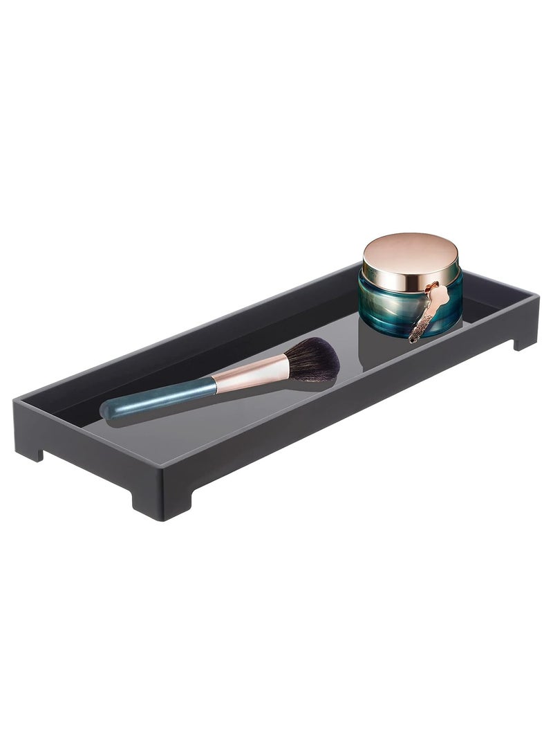 TPGP Acrylic Vanity Tray for Bathroom Countertops, Dresser Tops - Black - Image 1