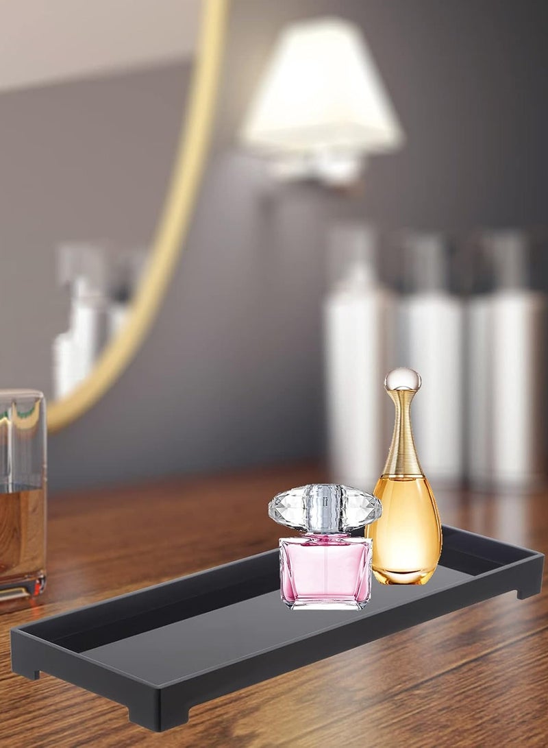 TPGP Acrylic Vanity Tray for Bathroom Countertops, Dresser Tops - Black - Image 2