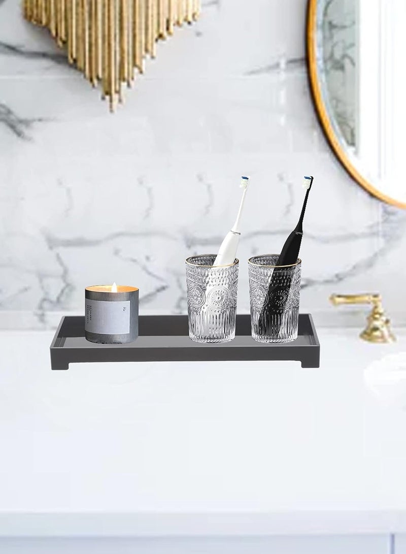 TPGP Acrylic Vanity Tray for Bathroom Countertops, Dresser Tops - Black - Image 4