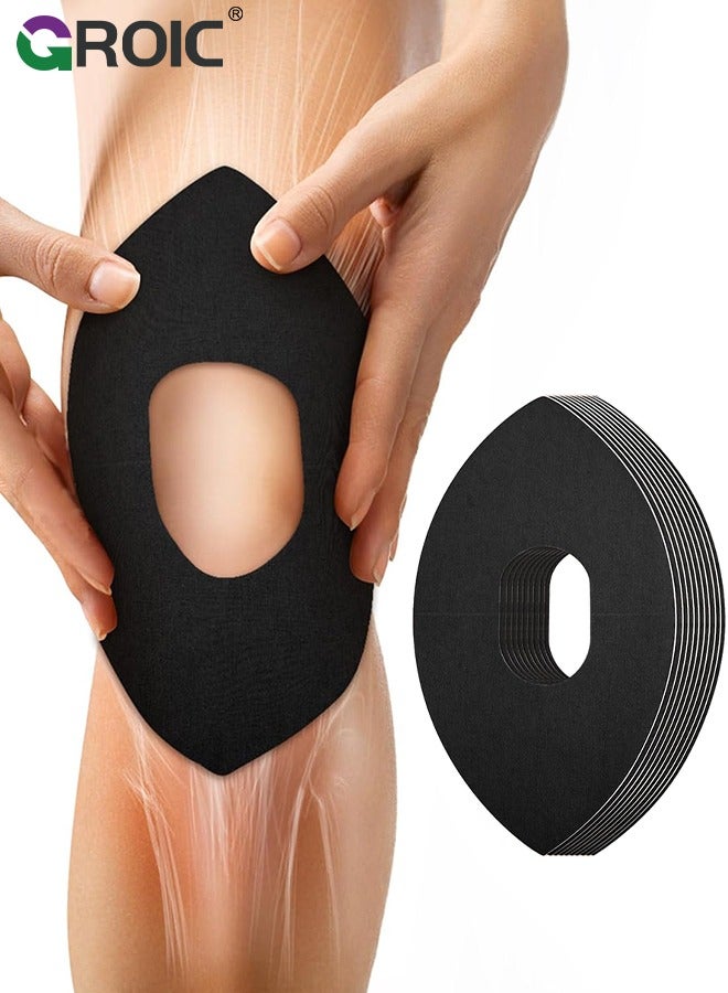 GROIC Kinesiology Tape for Knees, 10 Pcs Precut Kinesiology Tape for Knee Pain Relief & Support, Waterproof & Elastic Athletic Tape for Knee Stability, Breathable & Comfortable Knee Tape - Image 1