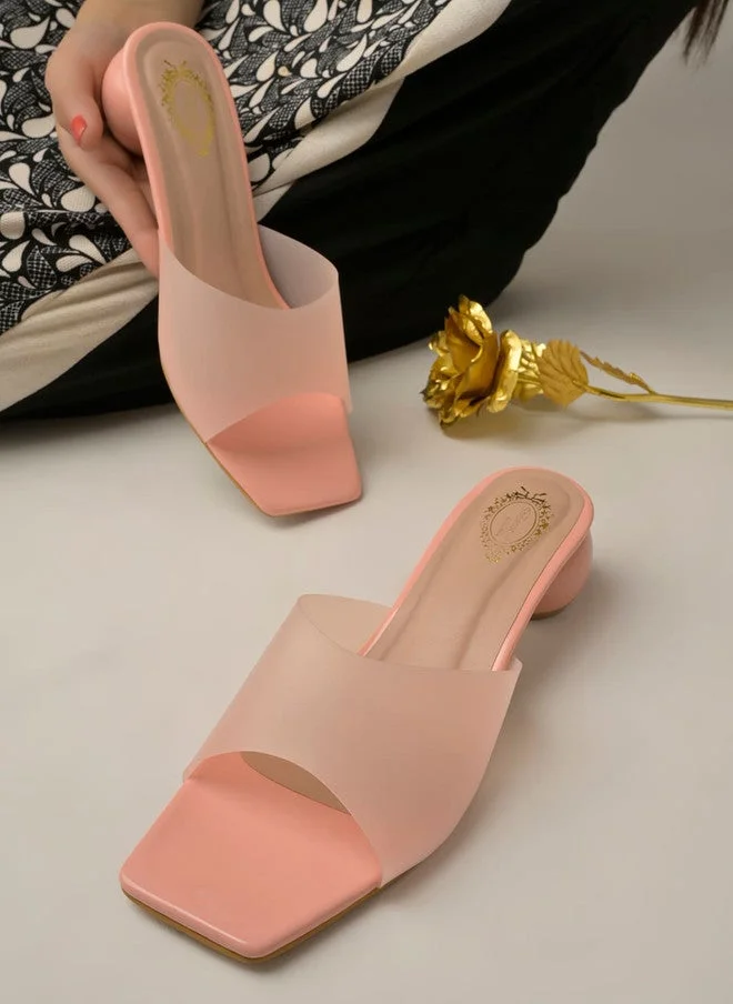شوتوبيا Shoetopia Square Toe Block Heels