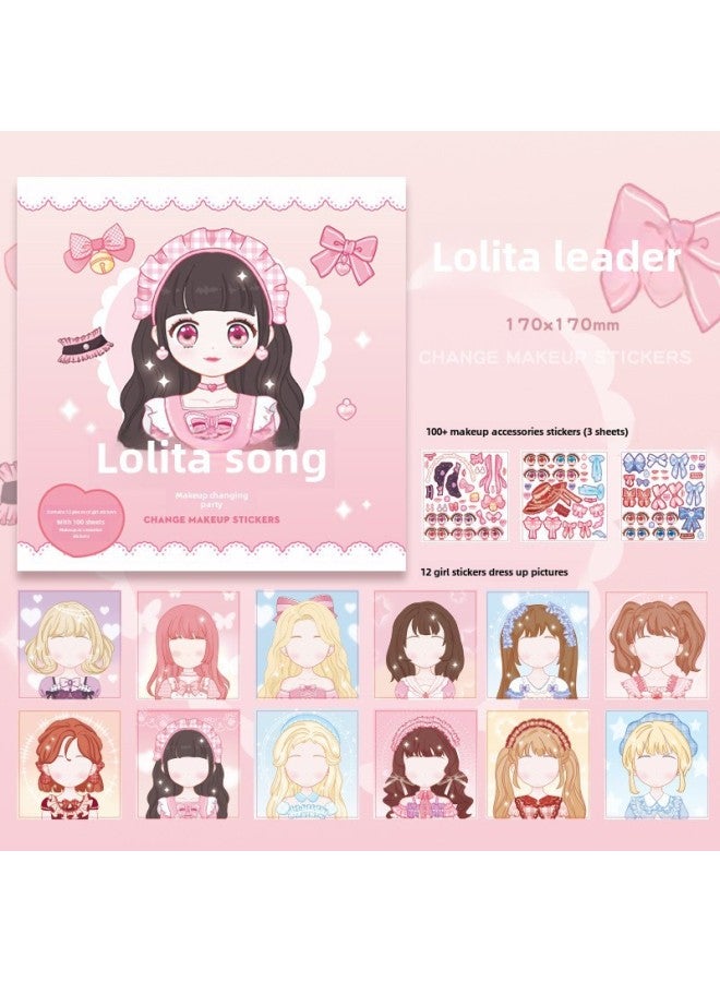 Kaba Bear Lovable Style Makeup Changing Sticker Book Children's Educational Toys Girls Dress Up Sticker Super Beautiful Makeup Show Sticker Book - Image 1