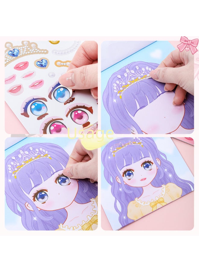 Kaba Bear Lovable Style Makeup Changing Sticker Book Children's Educational Toys Girls Dress Up Sticker Super Beautiful Makeup Show Sticker Book - Image 3