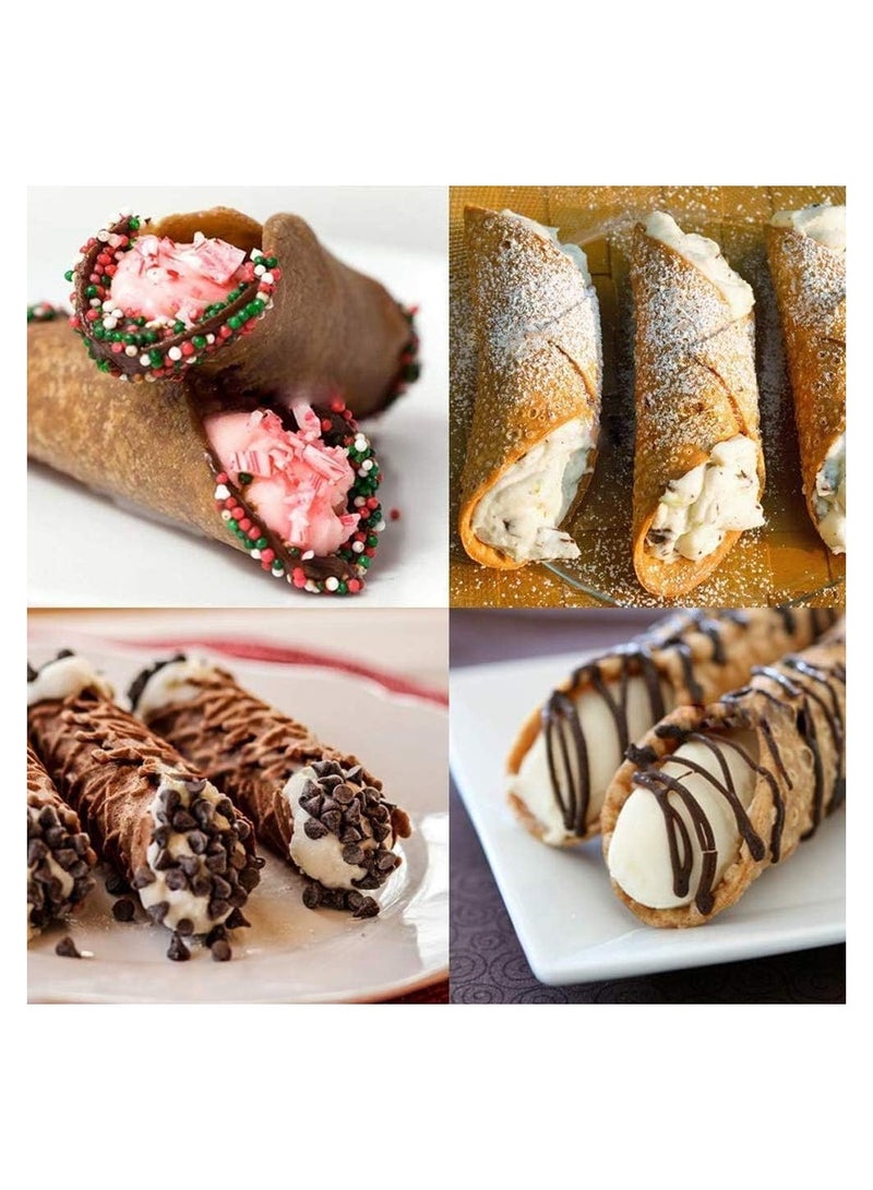 SOLARAE 15 Pcs Stainless Steel Cannoli Tubes Set 5 inch Large Non stick Cream Horn Danish Pastry Molds for DIY Baking Waffle Cone Pastry Roll Croissant - Image 4